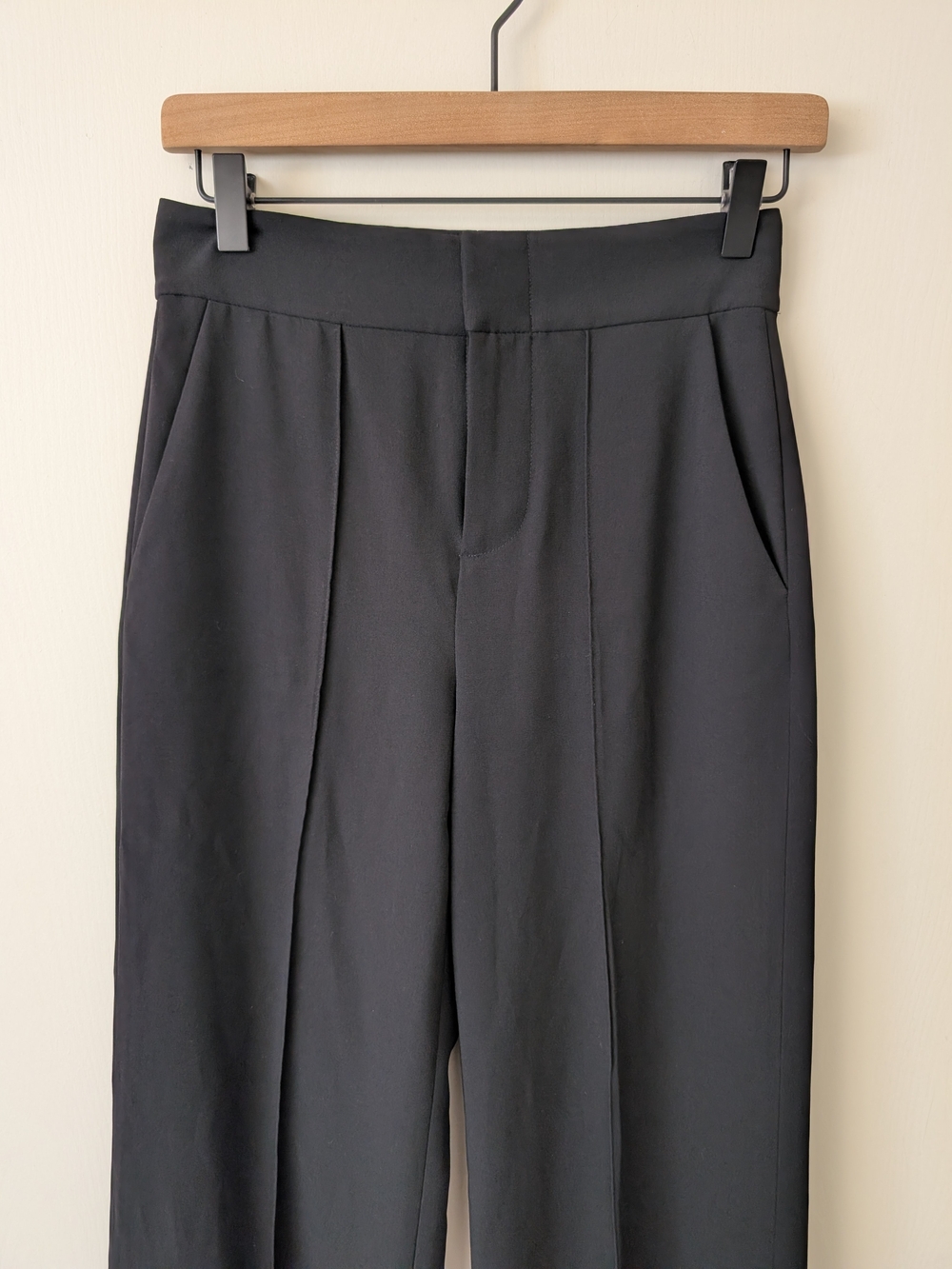 Alice + Olivia Womens 0 Black Wide Leg Dress Pants Trousers Minimalist Classic - Picture 3 of 8